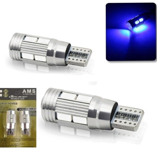 Set de 2 becuri cu leduri pentru manometru T10 W5W LED 10 SMD Canbus 12V Blue Light în blister