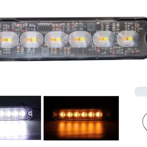 12 LED Комбинирана Жълто-Бяло Аварийна Лампа Блиц Светлина Мигаща За Пътна Помощ Платформа и др. 12-24V