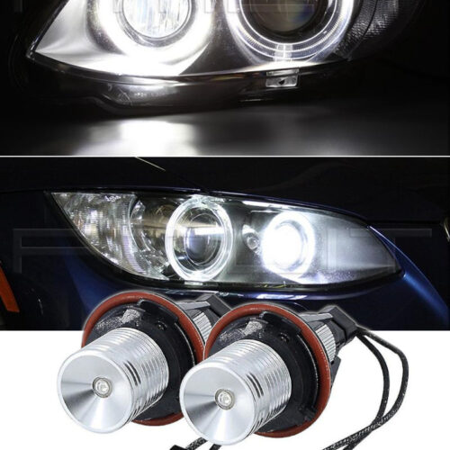 Комплект от 2 броя ярки бели LED крушки Angel Eyes ангелски очи 12V-24V за BMW с Canbus без грешки