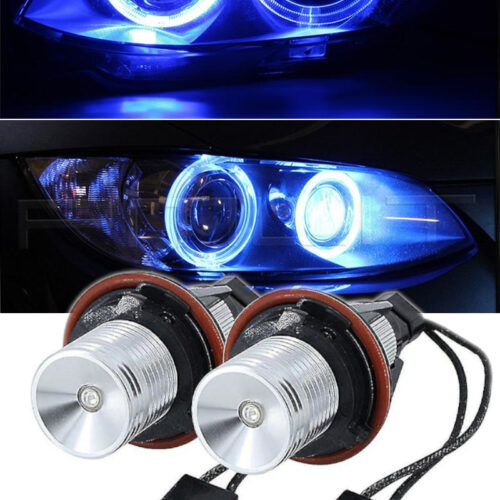 Комплект от 2 броя LED крушки Angel Eyes ангелски очи 12V-24V цвят син за BMW с Canbus без грешки