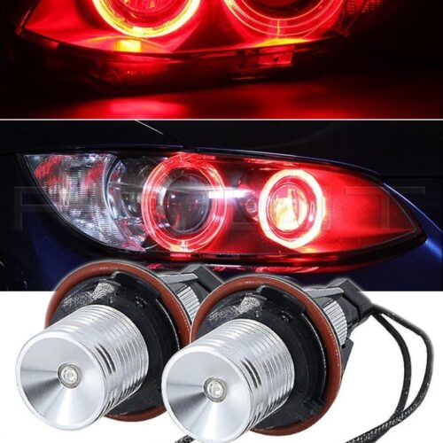 Комплект от 2 броя LED крушки Angel Eyes ангелски очи 12V-24V цвят червен за BMW с Canbus без грешки