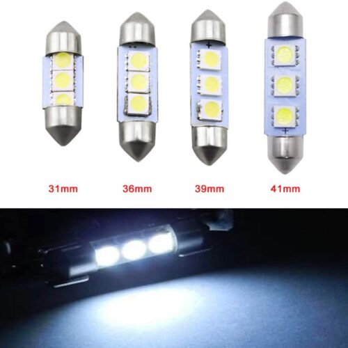 LED  Диодни Крушки, 3 SMD 5050 , 31мм, 36мм, 39мм, 41мм, 12V, Бяла Светлина