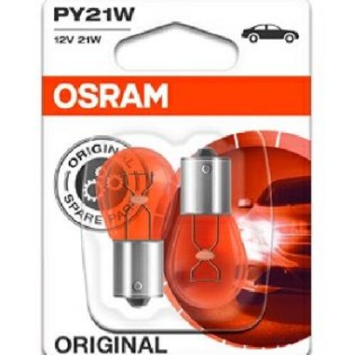 Комплект 2 халогенни крушки Osram PY21W Orange, 12V, 21W