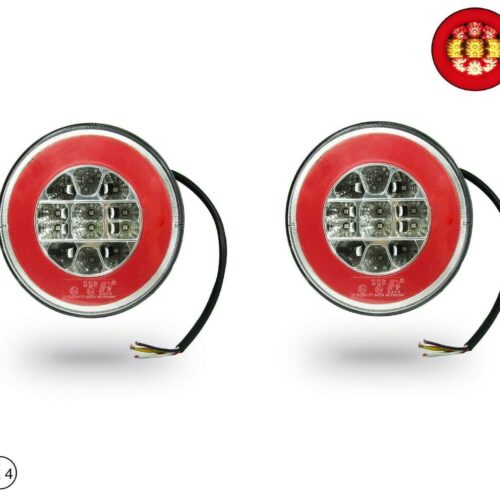 Set de 2 buc LED-uri cu efect de neon, rotunde, tip hamburger 12V-24V, E4, Ø14 cm