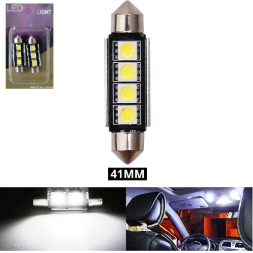 Set de 2 becuri cu LED-uri 3 SMD 5050 41mm 12V Error Free în Blister