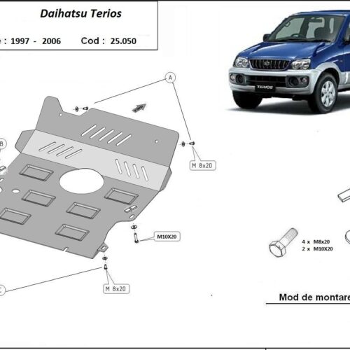 Метална кора под двигател и радиатор DAIHATSU TERIOS (J100) от 1997 до 2005