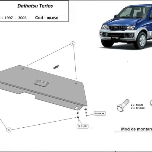 Метална кора под двигател и радиатор DAIHATSU TERIOS (J200/F700) от 2005