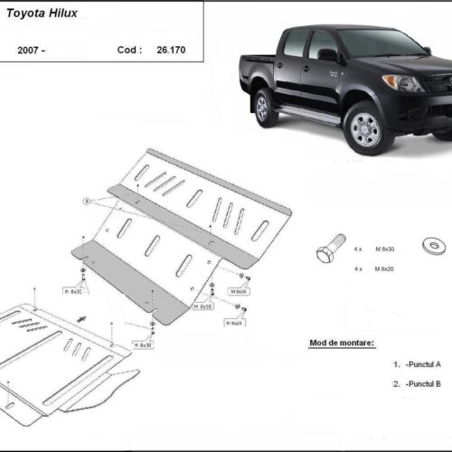 Метална кора под двигател TOYOTA HILUX от 2005 (N70)