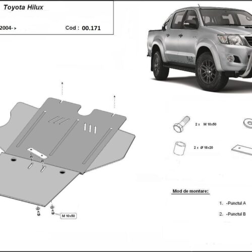 Метална кора под скоростна кутия и диференциал TOYOTA HILUX от 2005 (N70)